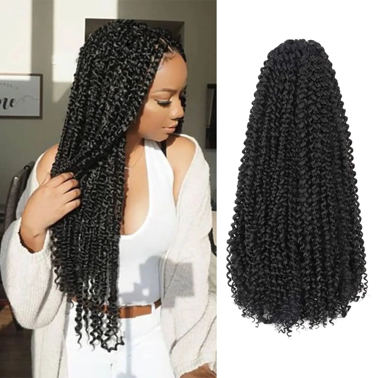 Clearance | TOYOTRESS Water Wave Passion Twist Hair 6/7 Packs - Ombre Orange Water Wave Crochet Braids Synthetic Braiding Hair Extensions Toyotress