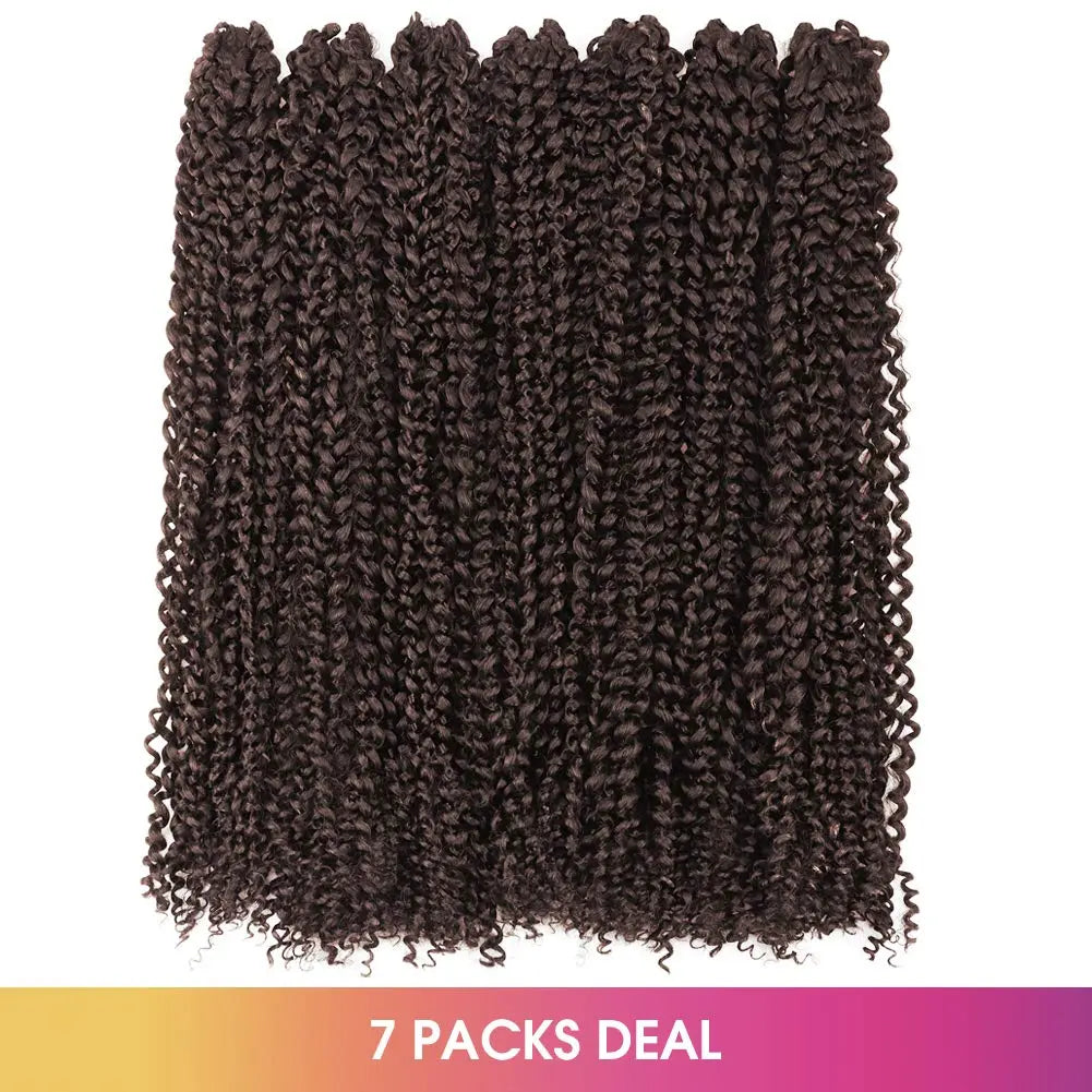 Clearance | TOYOTRESS Water Wave Passion Twist Hair 6/7 Packs - Ombre Orange Water Wave Crochet Braids Synthetic Braiding Hair Extensions Toyotress