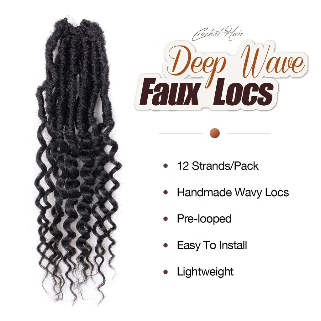 ( US ONLY) FAST SHIPPING DTL | Toyotress® Unique Deep Wave Locs Crochet French Locs With Long Curly Ends Crochet Hair Pre Looped Deep Wave Locs Braiding Hair For Women Toyotress
