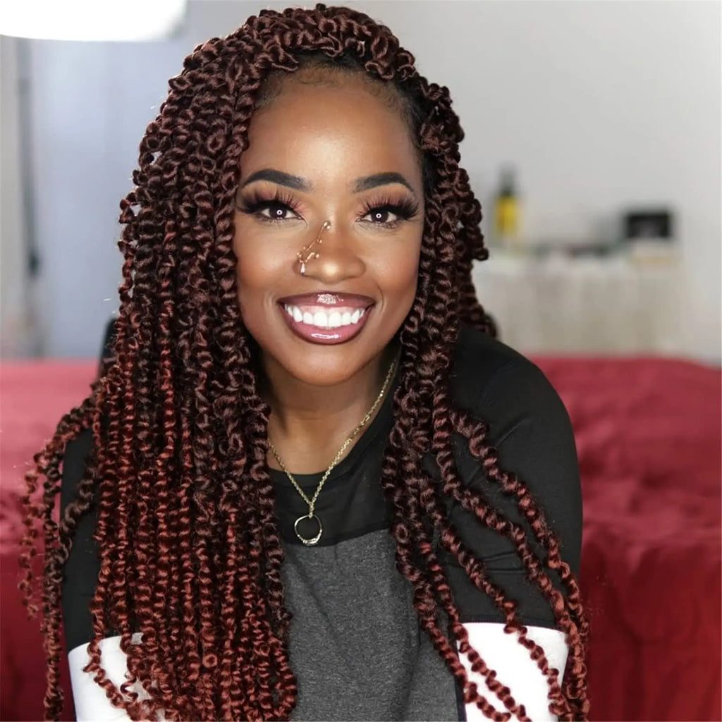 Clearance | TOYOTRESS Water Wave Passion Twist Hair 6/7 Packs - Ombre Orange Water Wave Crochet Braids Synthetic Braiding Hair Extensions Toyotress