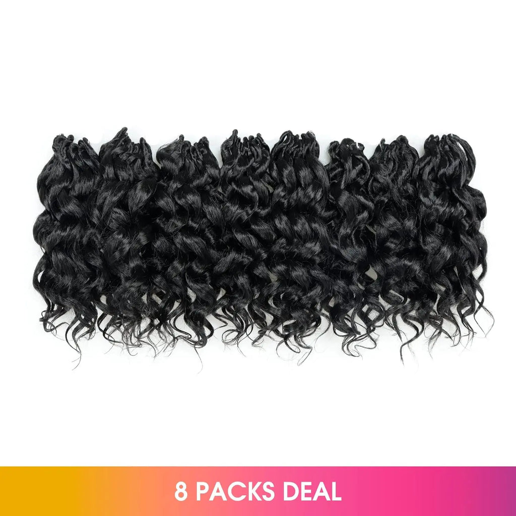 ( US ONLY) FAST SHIPPING OC | Toyotress® Ocean Wave Crochet Hair - 8 Packs Short Curly Water Wave Deep Twist Wavy Braids For Black Women Synthetic Braiding Hair Extensions Toyotress