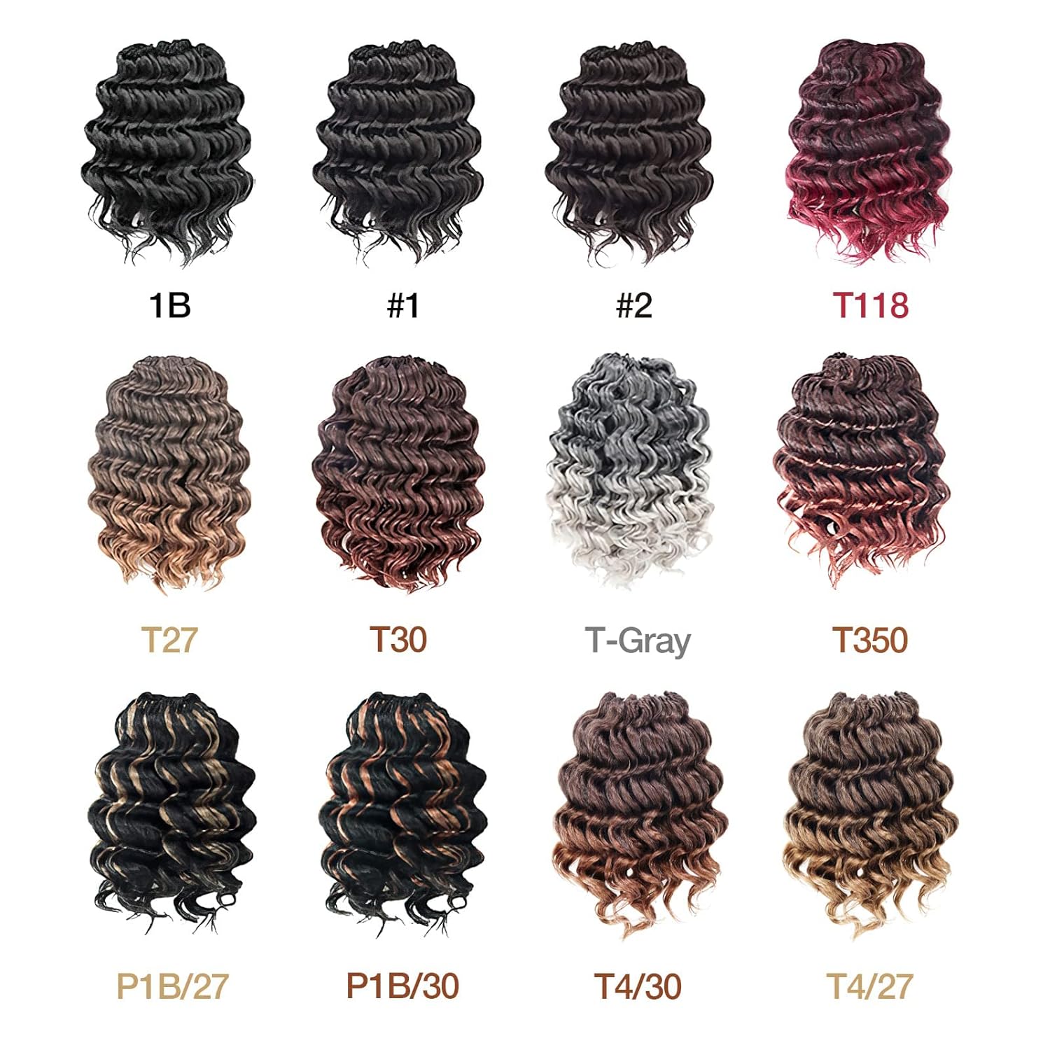 FAST SHIPPING 3-5 DAY OC | Toyotress Ocean Wave Crochet Hair - 8 Packs Short Curly Water Wave Deep Twist Wavy Braids For Black Women Synthetic Braiding Hair Extensions