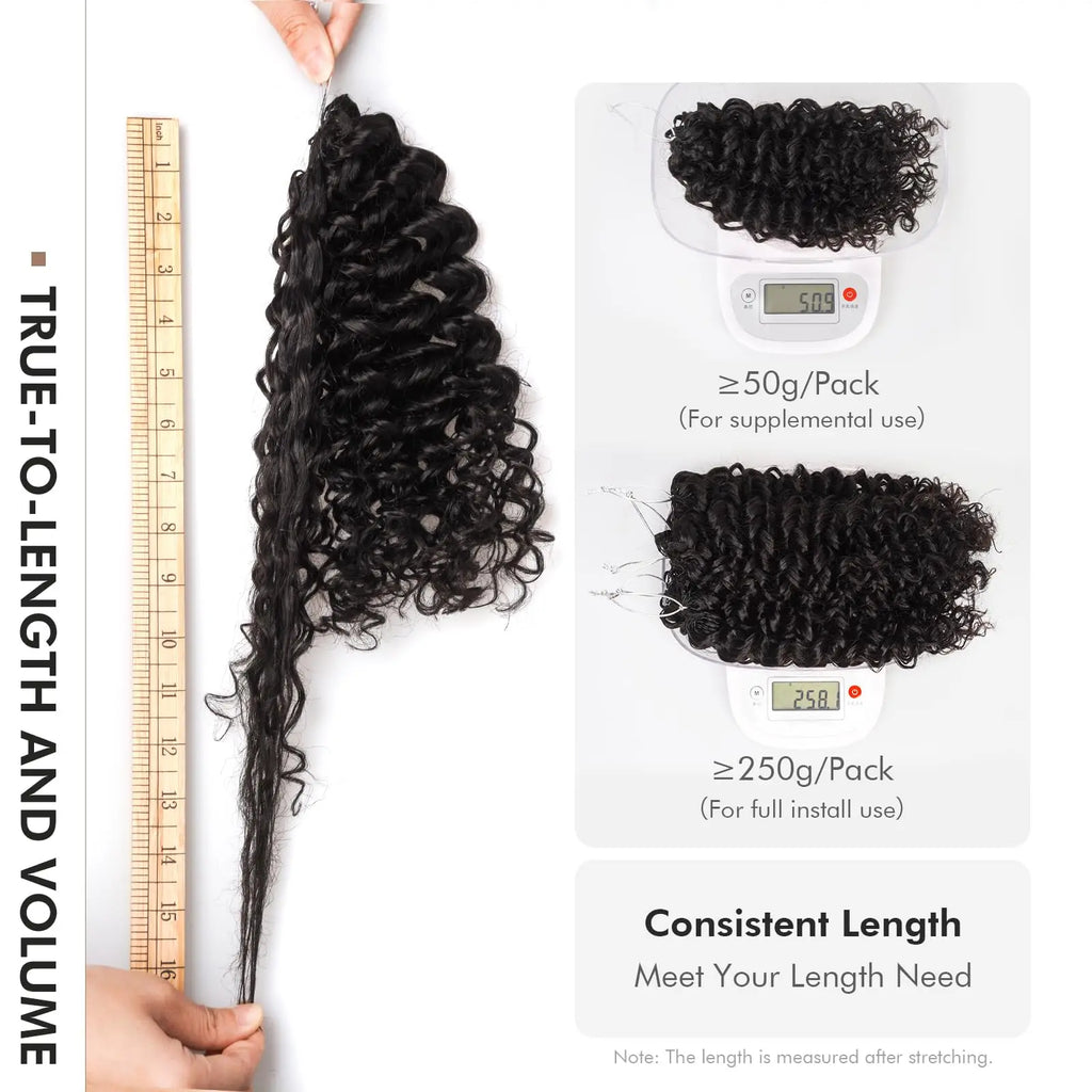 ( US ONLY) FAST SHIPPING丨ToyoTress Human Crochet Hair Kinky Curly - Feather-Line Invisible Knotless Crochet Human Hair For Black Women Brown Highlight Braiding Hair Toyotress