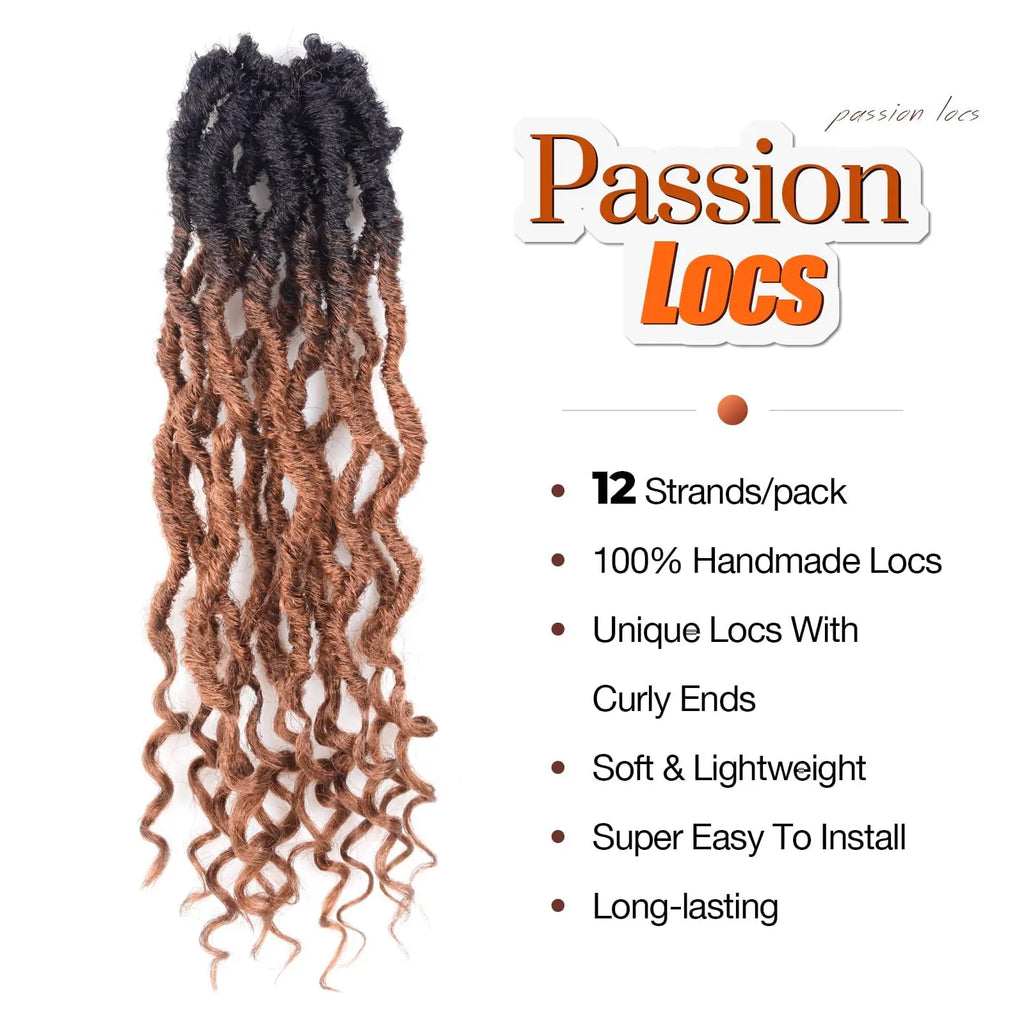 ( US ONLY) FAST SHIPPING PL | Toyotress® Passion Faux Locs Crochet Hair Pre-Looped Curly Faux Locs Hair Extensions Toyotress