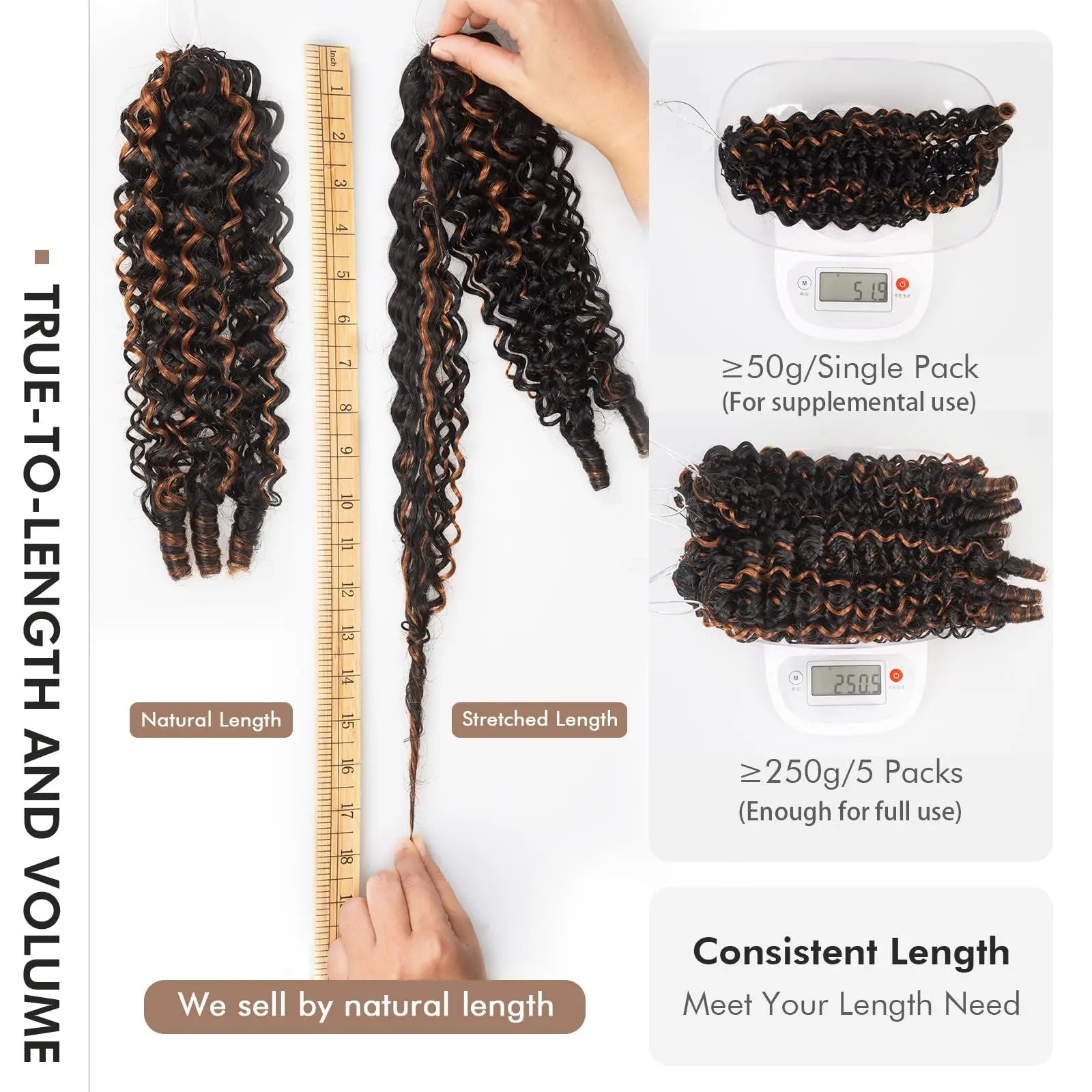 ( US ONLY) FAST SHIPPING HBC丨ToyoTress Burmese Curly Crochet Human Hair - Feather-Line Invisible Knotless Crochet Human Hair Brown Highlight Braiding Hair Toyotress