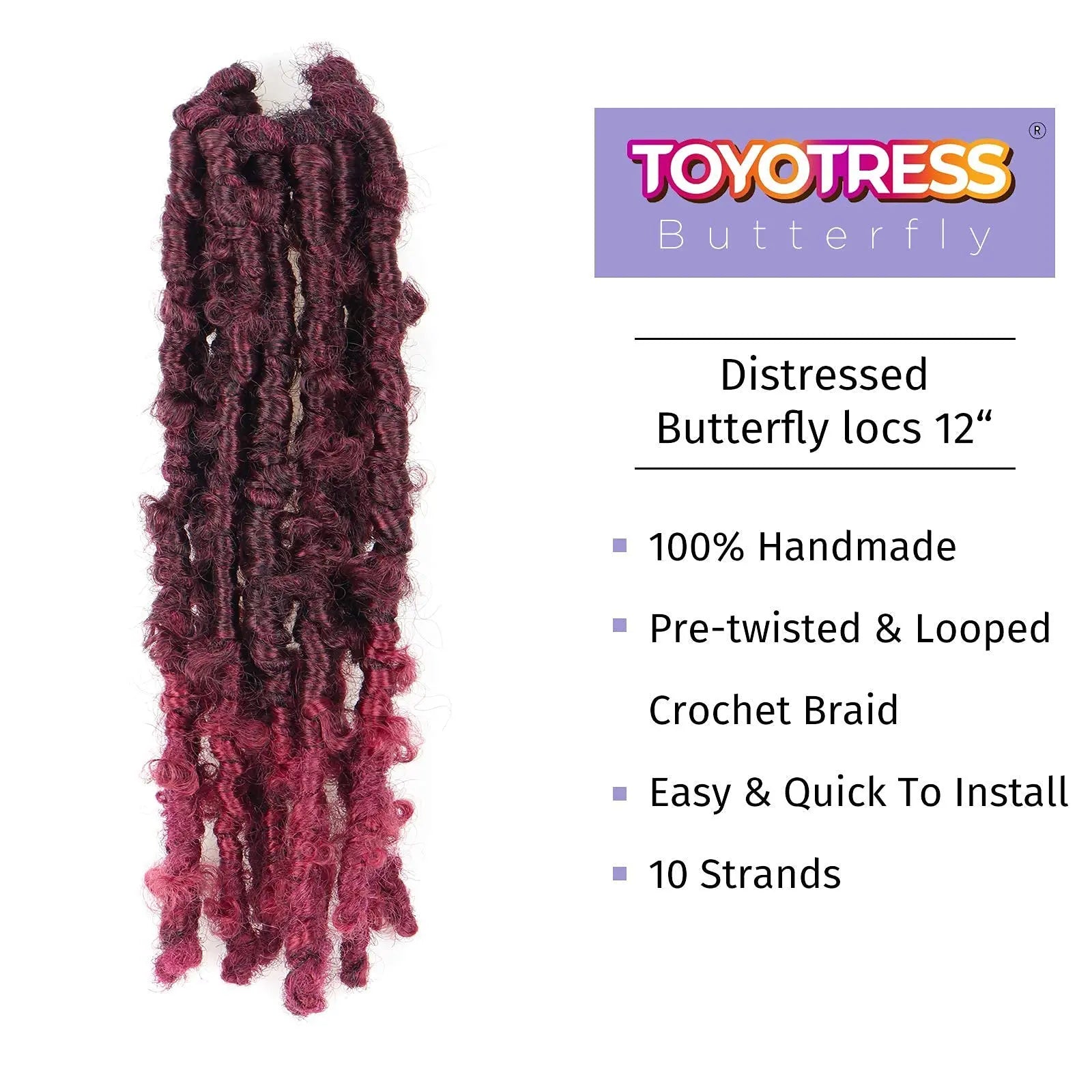 ( US ONLY) FAST SHIPPING DBL | Toyotress® Butterfly Locs Pre-Looped Distressed Locs Braiding Synthetic Crochet Hair Extensions Toyotress