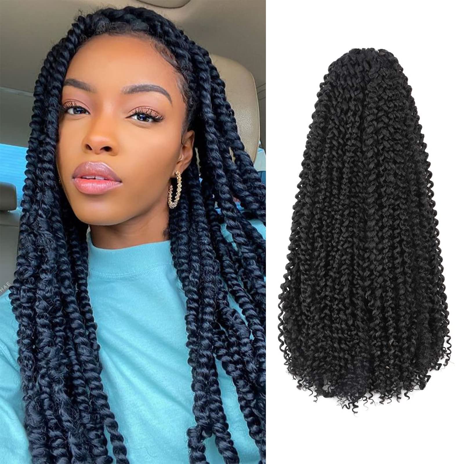 TOYOTRESS Water Wave Passion Twist Hair - Ombre Orange Water Wave Crochet Braids Synthetic Braiding Hair Extensions