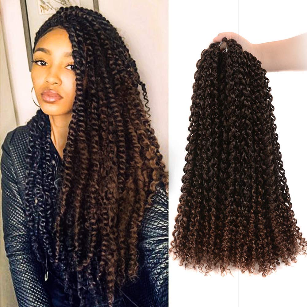 TOYOTRESS Water Wave Passion Twist Hair - Ombre Orange Water Wave Crochet Braids Synthetic Braiding Hair Extensions