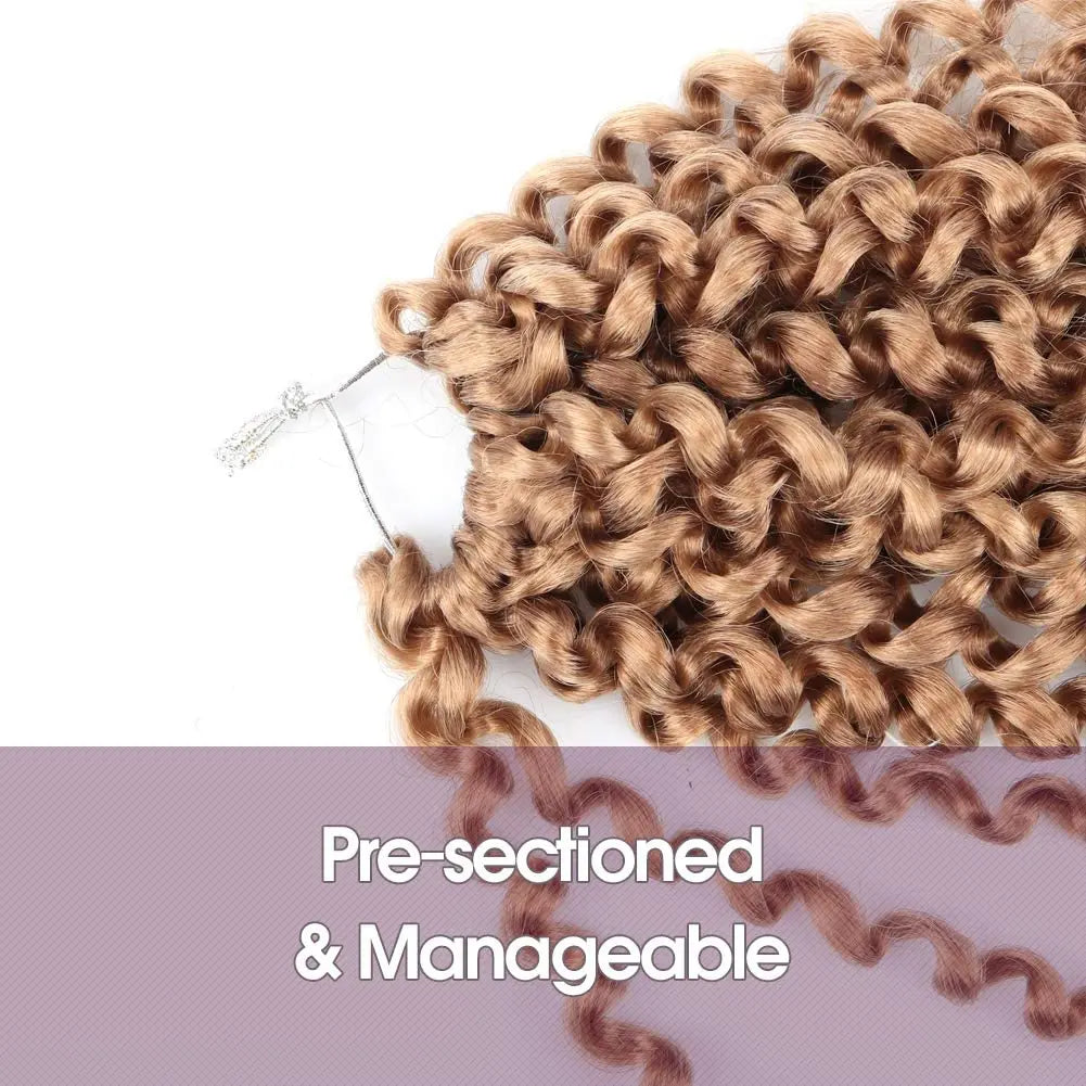 Clearance | TOYOTRESS Water Wave Passion Twist Hair 6/7 Packs - Ombre Orange Water Wave Crochet Braids Synthetic Braiding Hair Extensions Toyotress