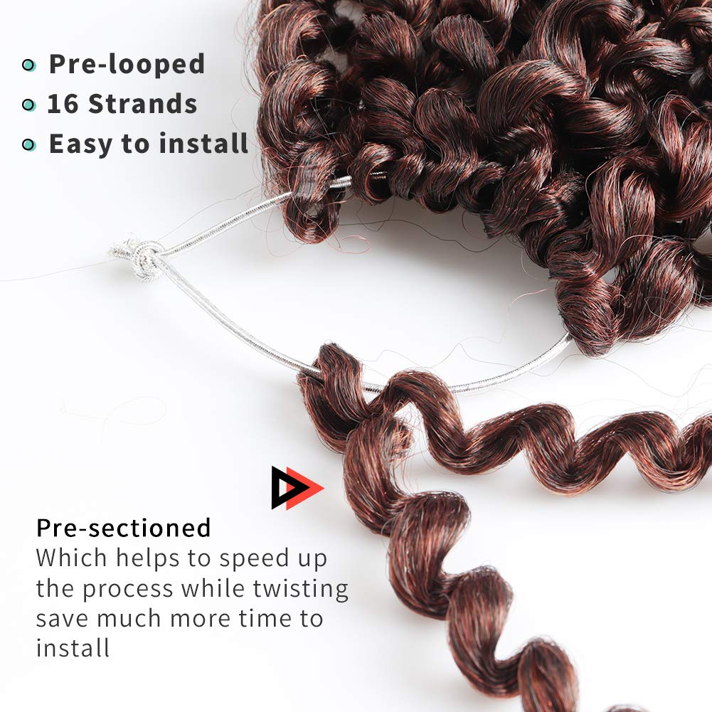 TOYOTRESS Water Wave Passion Twist Hair - Ombre Orange Water Wave Crochet Braids Synthetic Braiding Hair Extensions