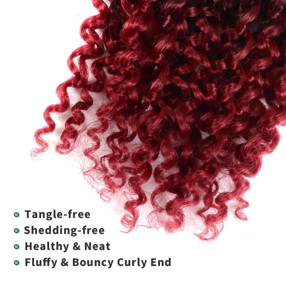 Clearance | TOYOTRESS Water Wave Passion Twist Hair 6/7 Packs - Ombre Orange Water Wave Crochet Braids Synthetic Braiding Hair Extensions Toyotress