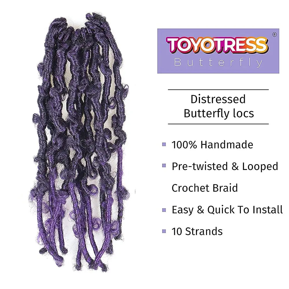 ( US ONLY) FAST SHIPPING DBL | Toyotress® Butterfly Locs Pre-Looped Distressed Locs Braiding Synthetic Crochet Hair Extensions Toyotress