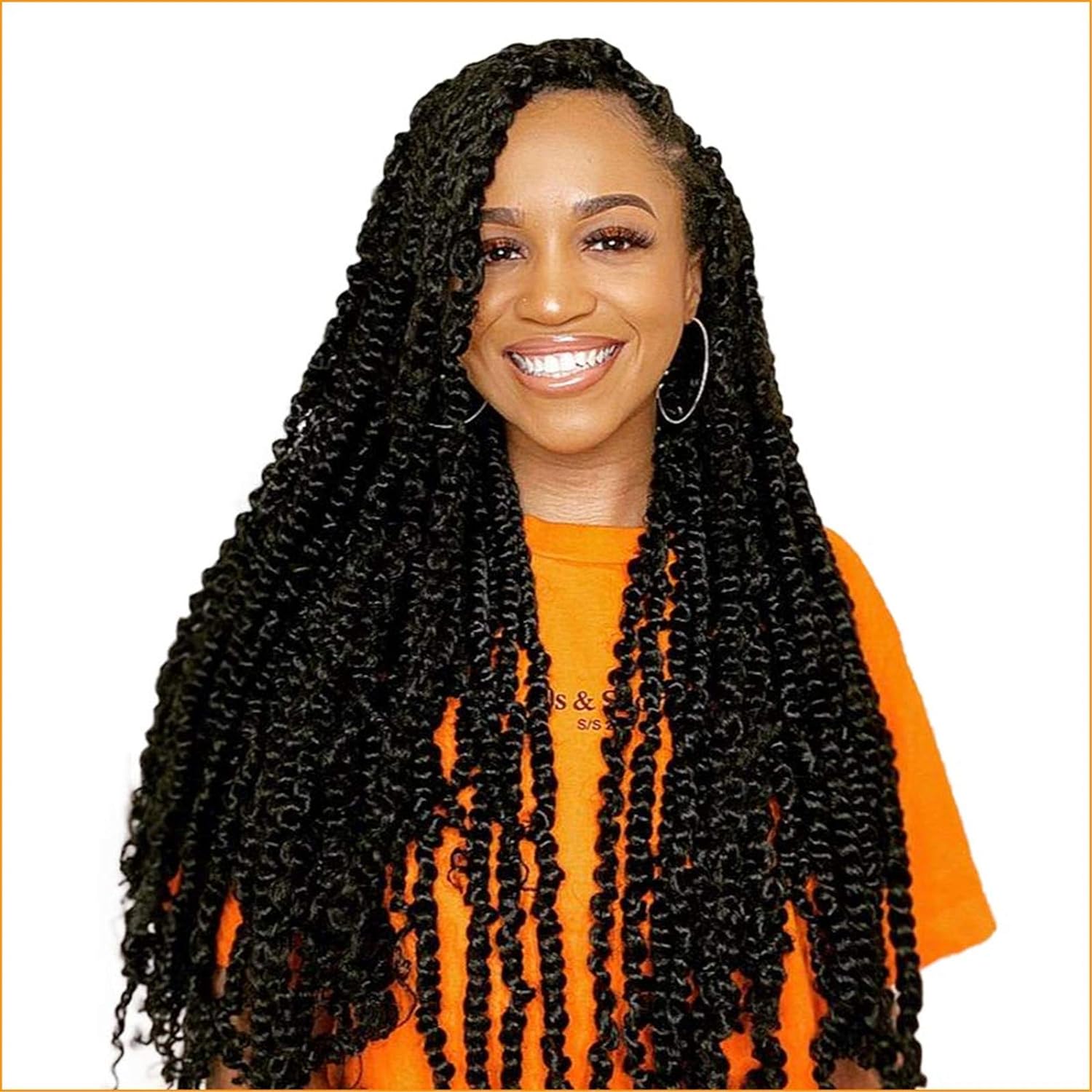 TOYOTRESS Water Wave Passion Twist Hair - Ombre Orange Water Wave Crochet Braids Synthetic Braiding Hair Extensions