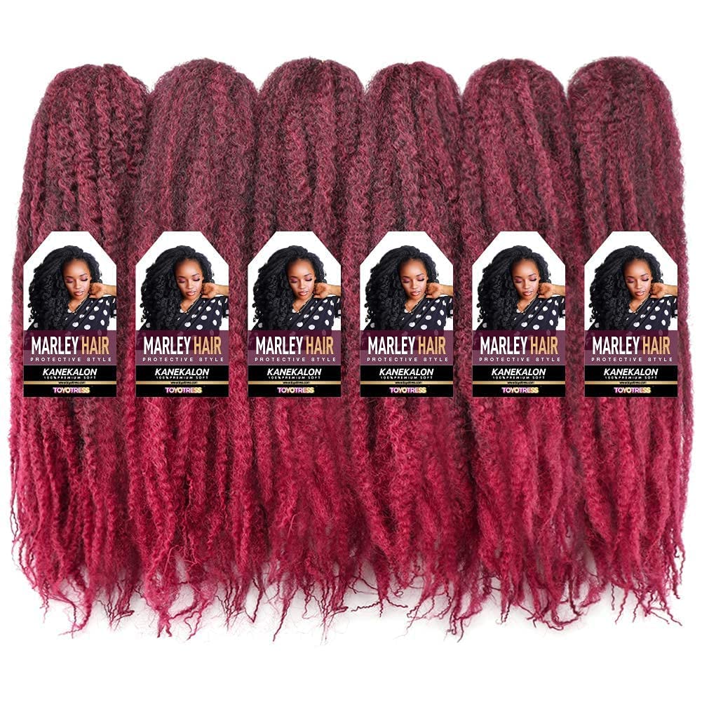 ToyoTress Marley Hair Crochet Braids Marley Twist Hair For Faux Locs Long Afro Kinky Curly Braiding Hair Synthetic
