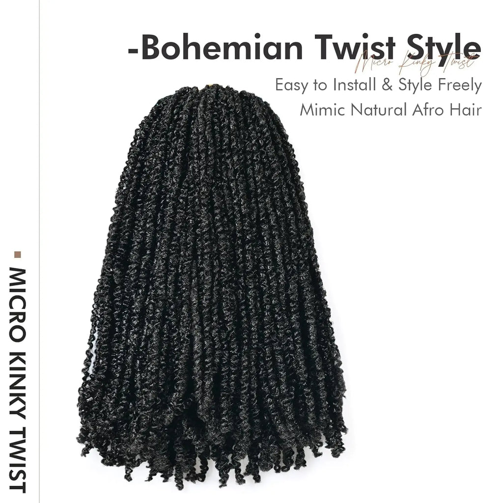 ( US ONLY) FAST SHIPPING丨ToyoTress® Micro Kinky Twist Crochet Hair - 8 Packs (240 Strands) Natural Black Mini Spring Passion Twist Crochet Braids Synthetic Braiding Hair Extensions Toyotress