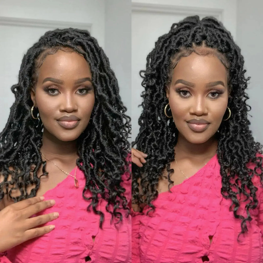 ( US ONLY) FAST SHIPPING DTL | Toyotress® Unique Deep Wave Locs Crochet French Locs With Long Curly Ends Crochet Hair Pre Looped Deep Wave Locs Braiding Hair For Women Toyotress