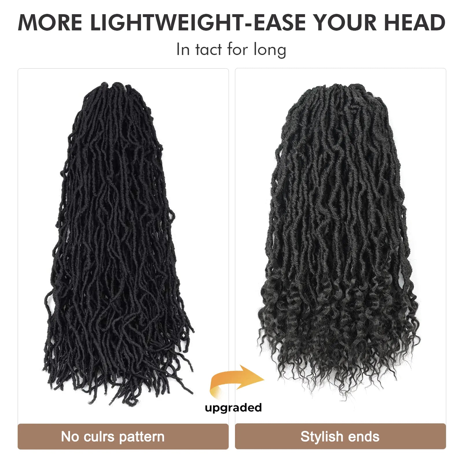 Toyotress Faux Locs With Curly Ends Goddess Locs Crochet Hair Curly Faux Locs Crochet Hair Wavy Nu Locs with Curly Ends Synthetic Braiding Hair