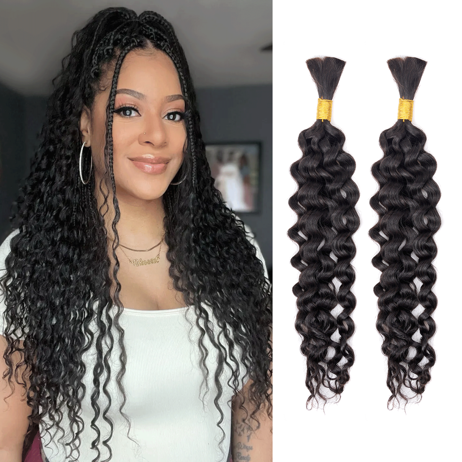 Human wavy braiding hair clearance