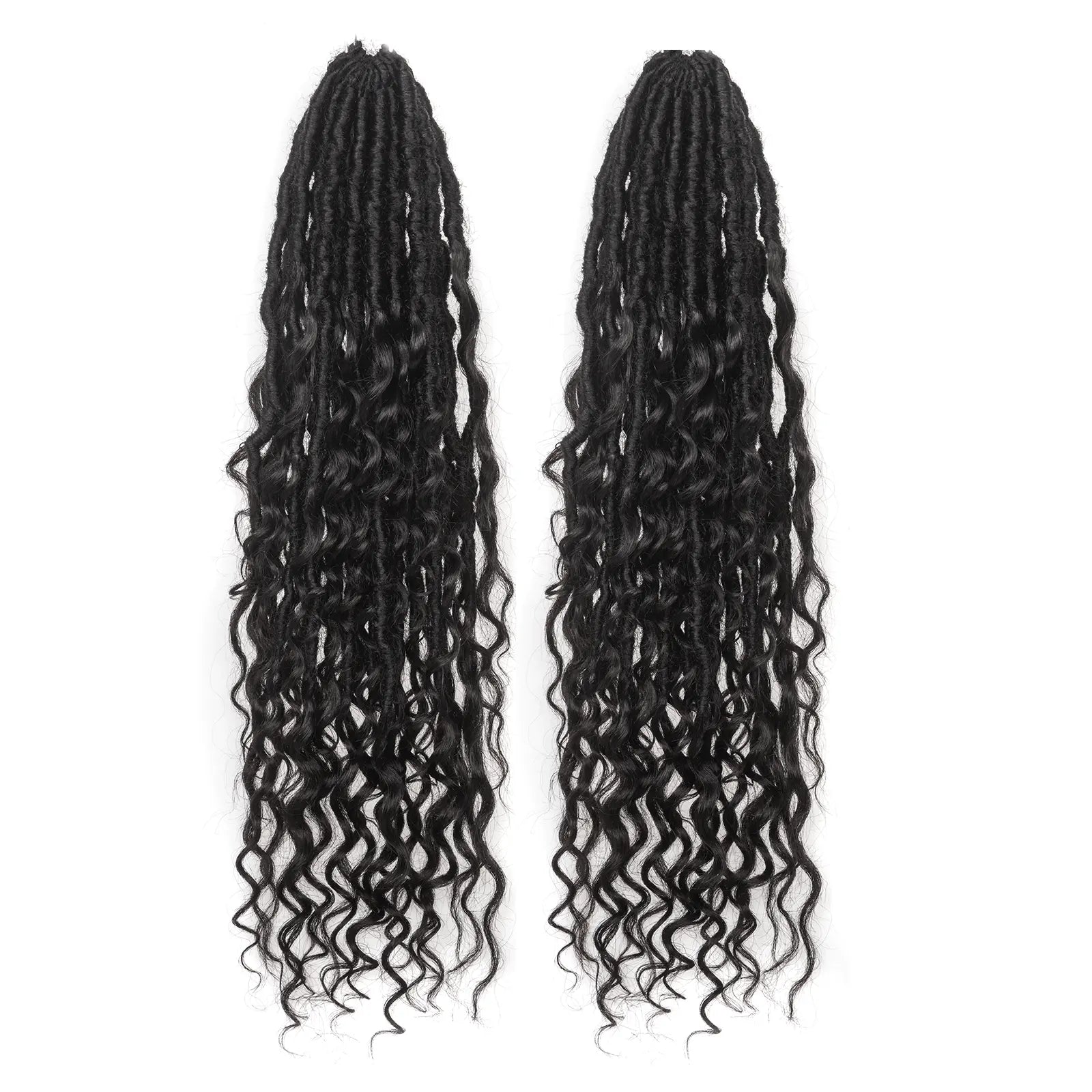 8 Packs HDBL  | Toyotress® 100% Boho Locs Human Hair Boho Faux Locs With Curls Pre-Looped Goddess Locs Toyotress