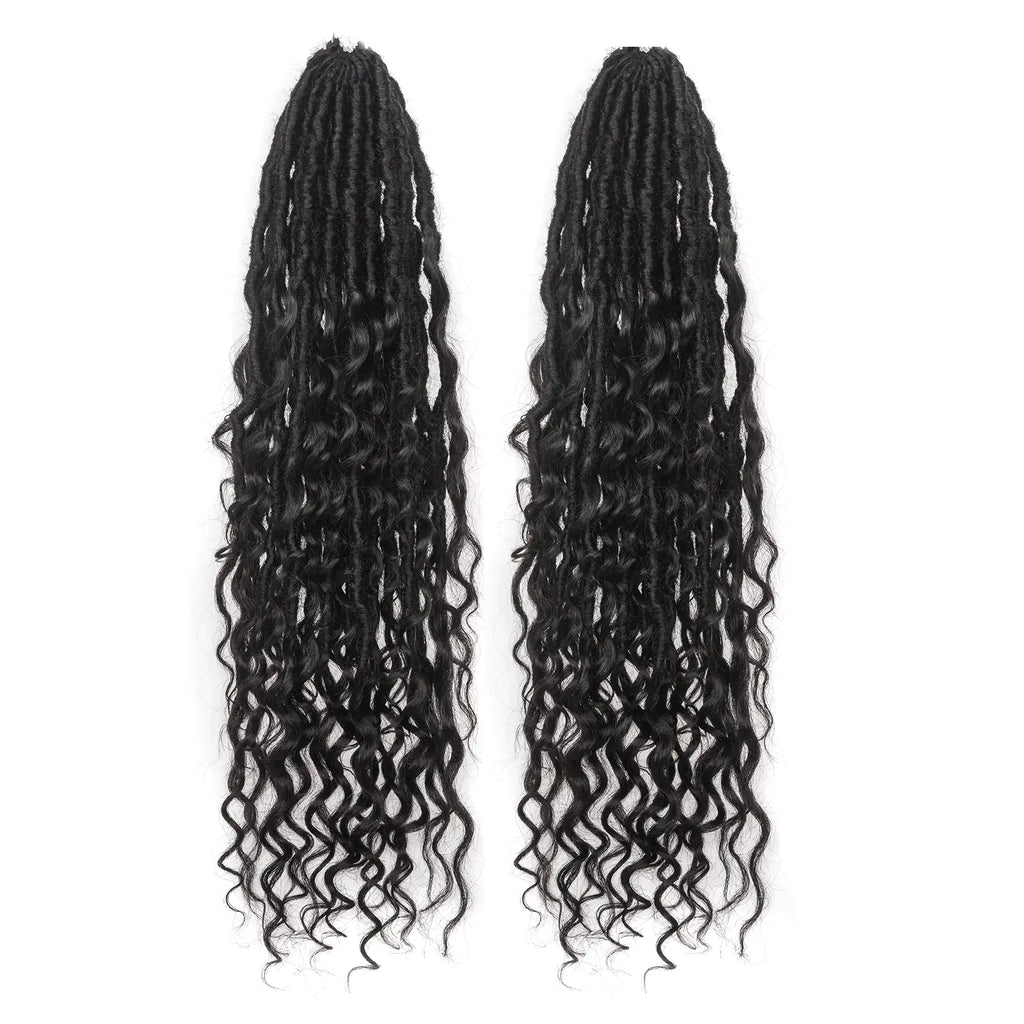 8 Packs HDBL  | Toyotress® 100% Boho Locs Human Hair Boho Faux Locs With Curls Pre-Looped Goddess Locs Toyotress