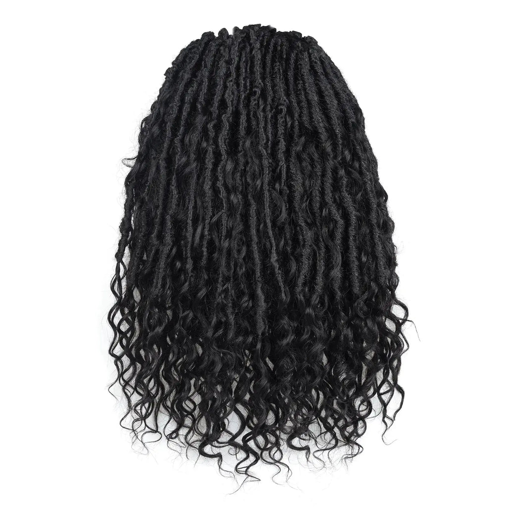 Toyotress Crochet Boho Locs Braiding Hair With Human Hair Curls Pre Looped Goddess Boho Dreadlocks Curly Full Ends Hair Extensions