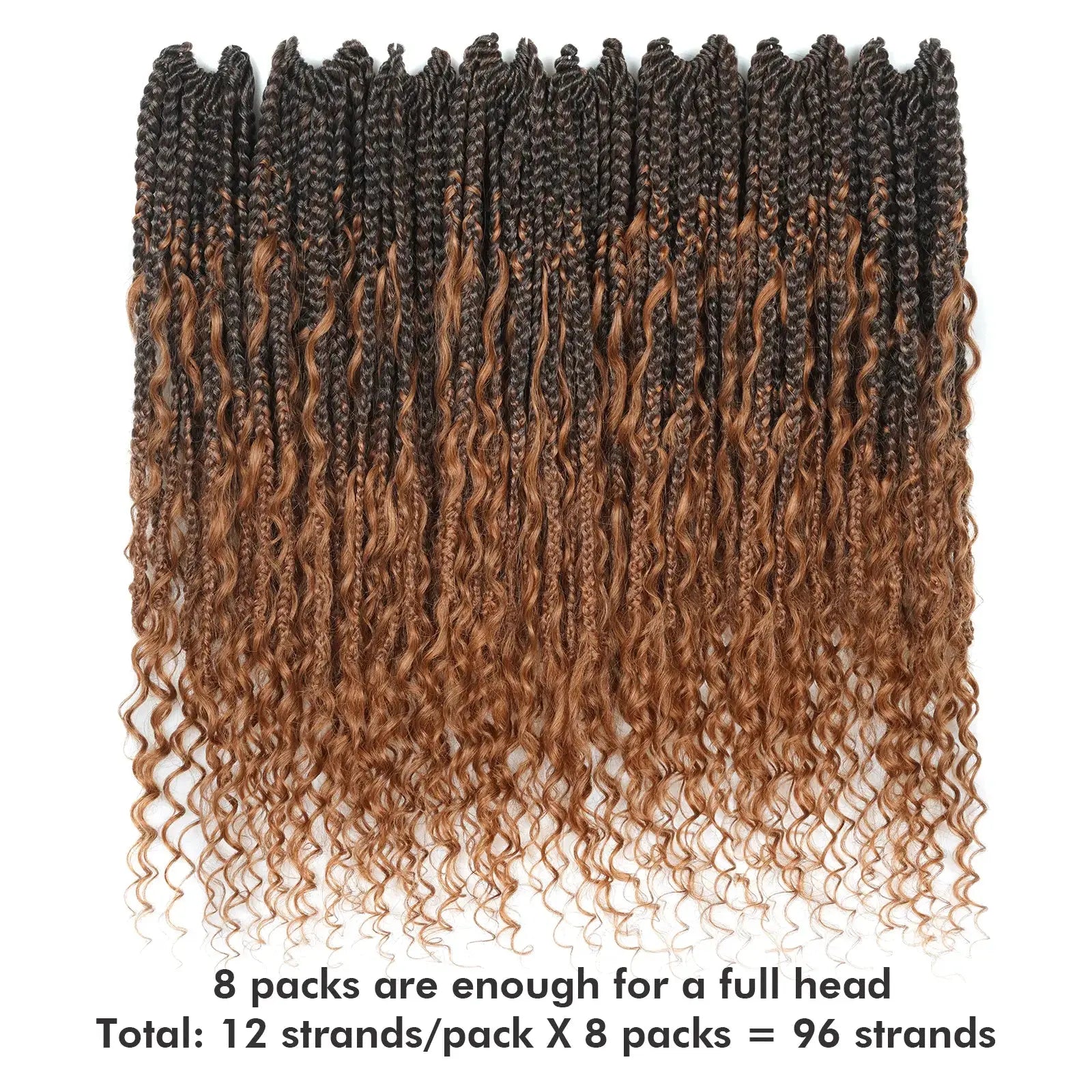 Toyotress Boho Box Braids with Human Hair Curls Protective Hairstyle Crochet Hair Extensions