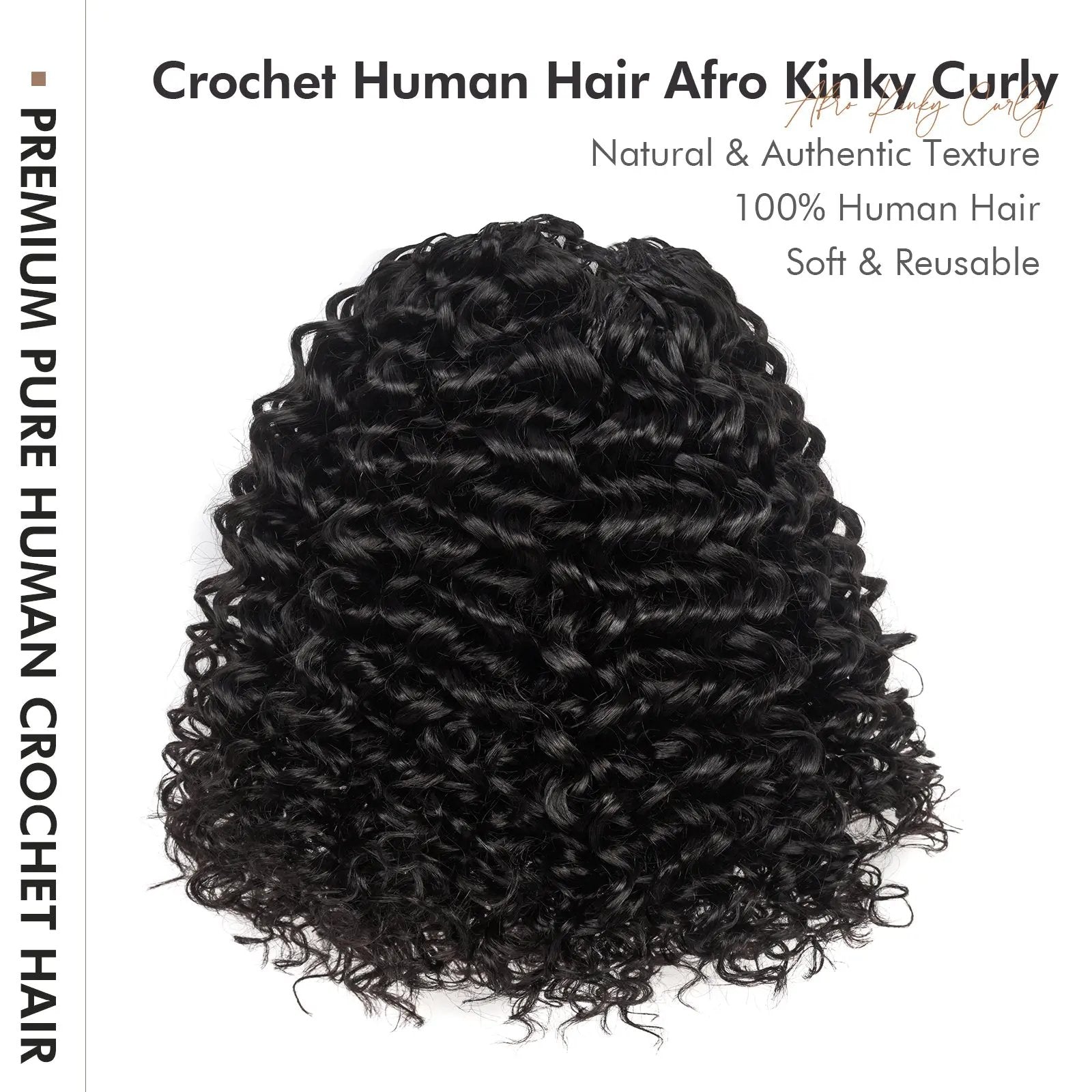 Toyotress® Knotless Pre-Separated Human Crochet Hair Kinky Curly Spring Curly Hair Extensions Human Hair Crochet Kinky Curly