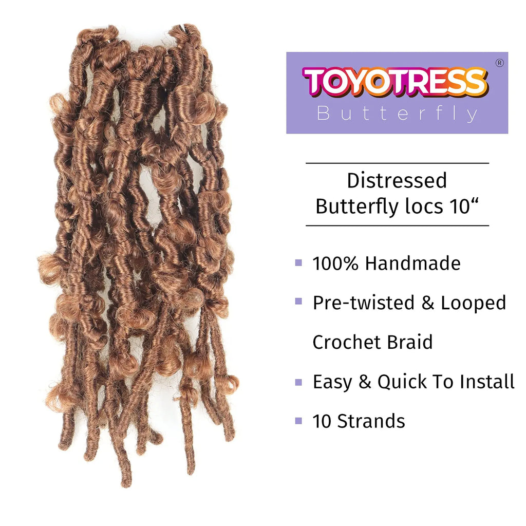 ( US ONLY) FAST SHIPPING DBL | Toyotress® Butterfly Locs Pre-Looped Distressed Locs Braiding Synthetic Crochet Hair Extensions Toyotress