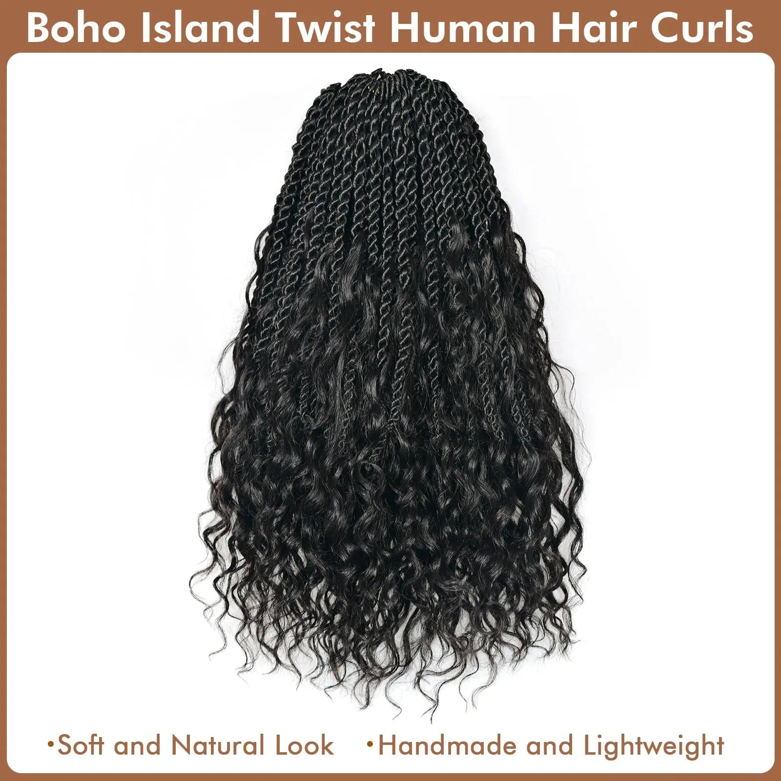 ( US ONLY) FAST SHIPPING HBIT | Toyotress® Boho Island Twist with Human Hair Curls Crochet Hair Senegalese Twist Pre Looped Braiding Hair With Human Hair Curly Ends Toyotress