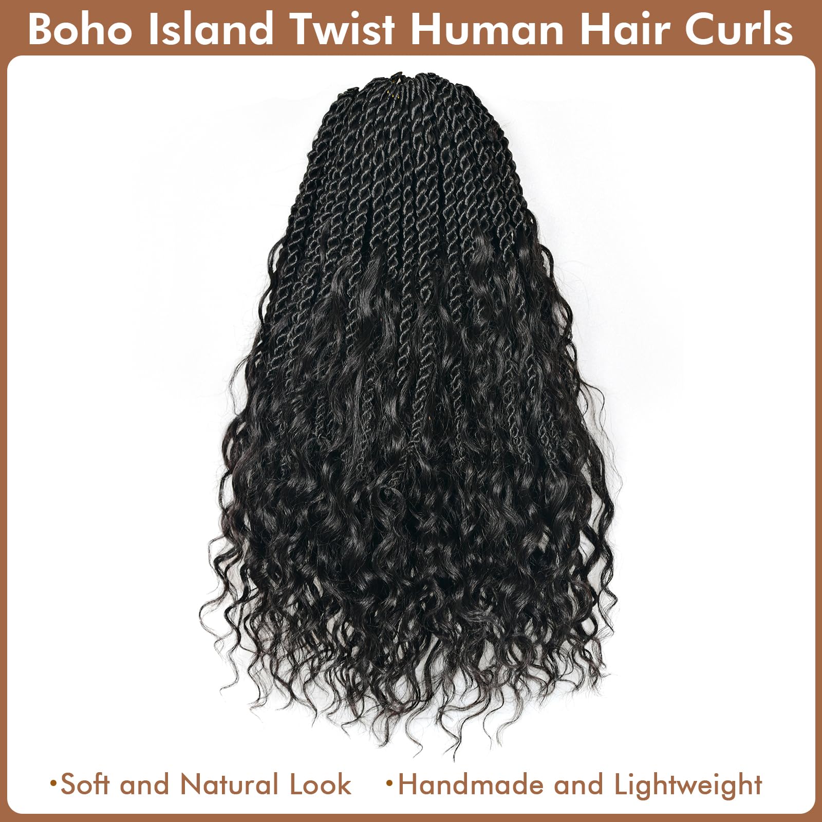 ( US ONLY) FAST SHIPPING HBIT |Toyotress® Boho Island Twist Human Hair Curls 8 Packs Human Hair Boho Twist Pre-looped Crochet Braids Braiding Hair Extensions Toyotress