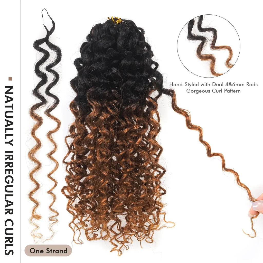 ( US ONLY) FAST SHIPPING丨ToyoTress Human Crochet Hair Kinky Curly - Feather-Line Invisible Knotless Crochet Human Hair For Black Women Brown Highlight Braiding Hair Toyotress