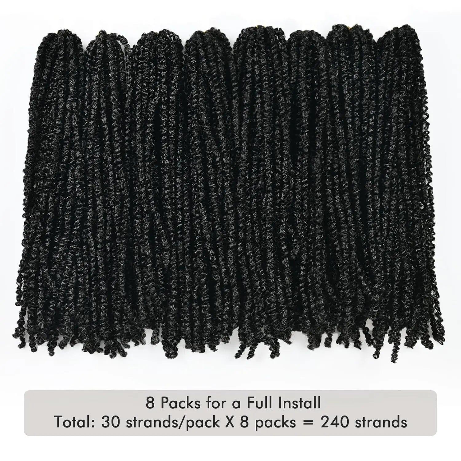 ( US ONLY) FAST SHIPPING丨ToyoTress® Micro Kinky Twist Crochet Hair - 8 Packs (240 Strands) Natural Black Mini Spring Passion Twist Crochet Braids Synthetic Braiding Hair Extensions Toyotress