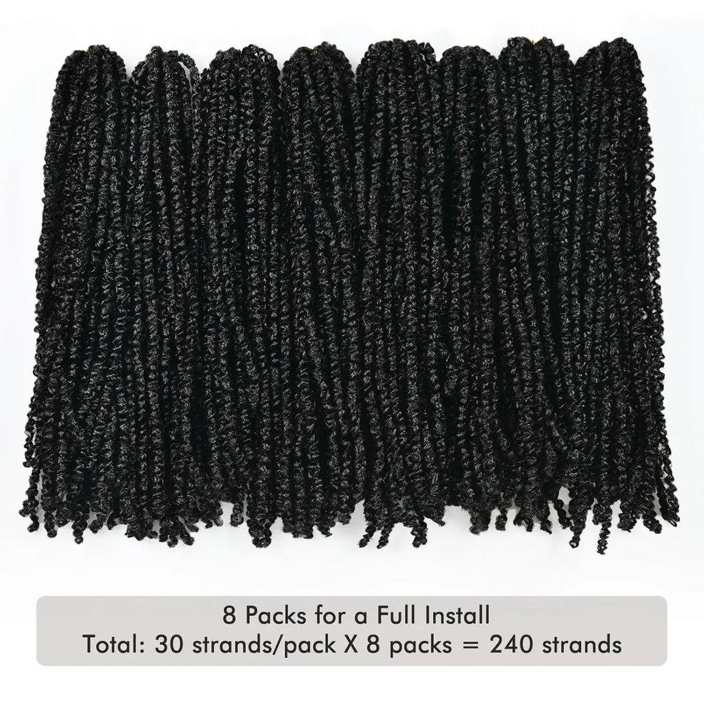 ( US ONLY) FAST SHIPPING丨ToyoTress® Micro Kinky Twist Crochet Hair - 8 Packs (240 Strands) Natural Black Mini Spring Passion Twist Crochet Braids Synthetic Braiding Hair Extensions Toyotress