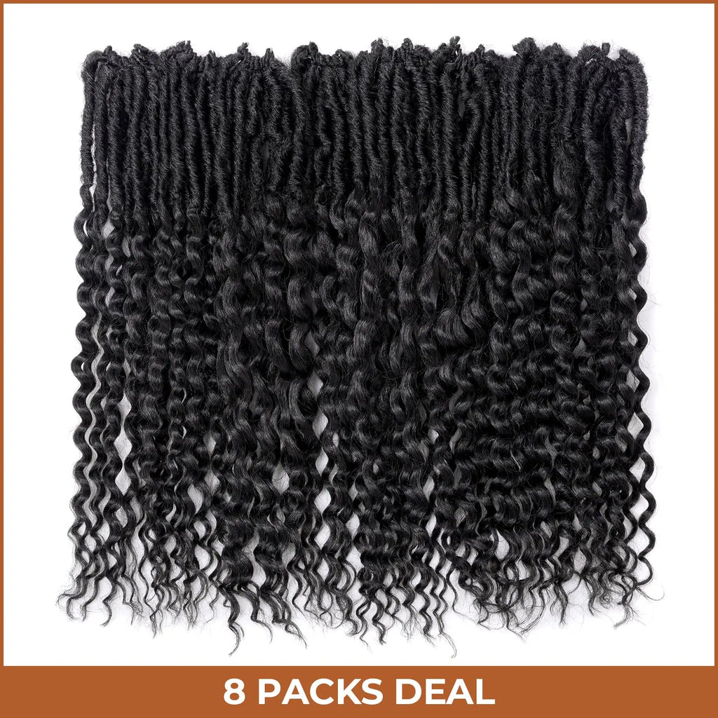 ( US ONLY) FAST SHIPPING DTL | Toyotress® Unique Deep Wave Locs Crochet French Locs With Long Curly Ends Crochet Hair Pre Looped Deep Wave Locs Braiding Hair For Women Toyotress