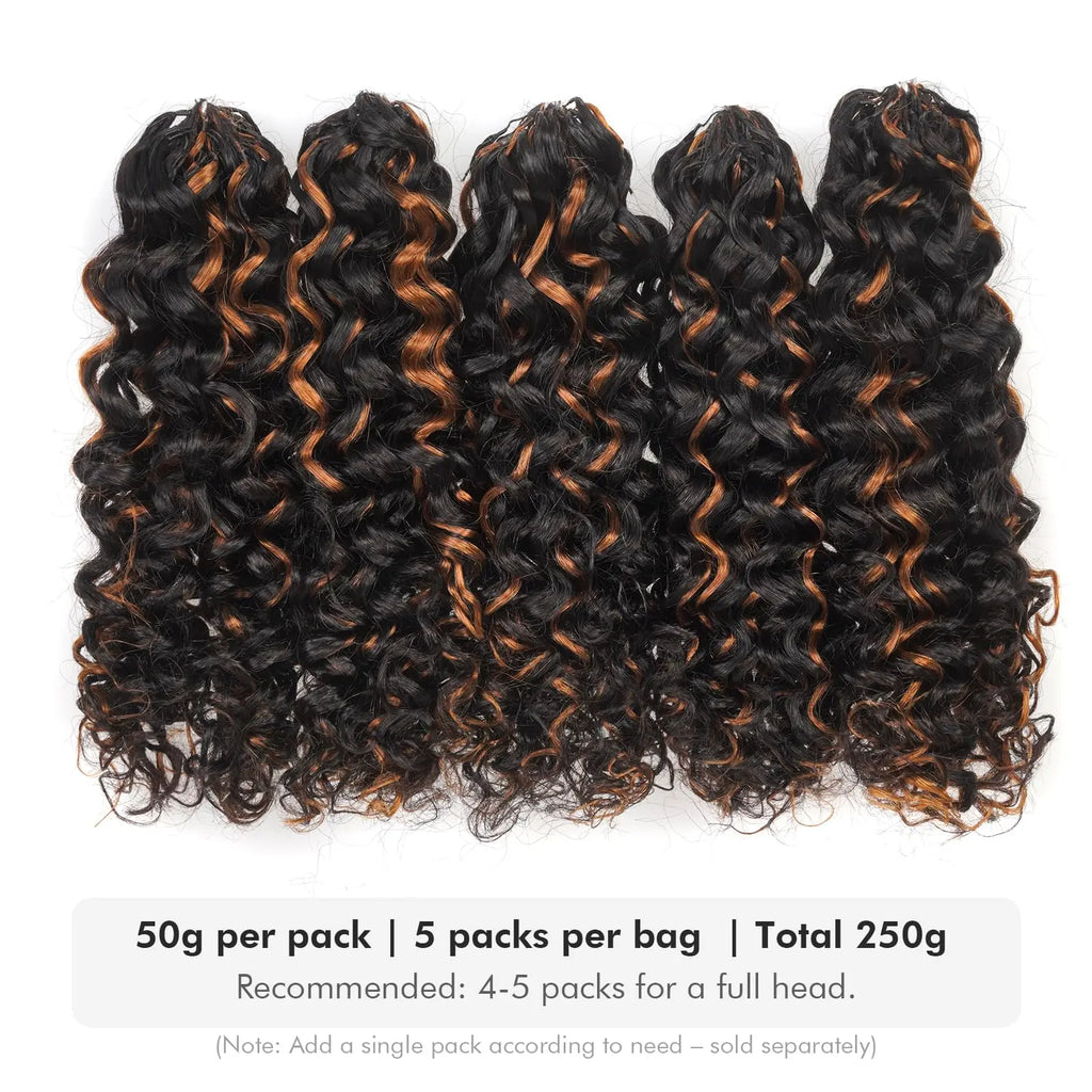 ( US ONLY) FAST SHIPPING丨ToyoTress Human Crochet Hair Kinky Curly - Feather-Line Invisible Knotless Crochet Human Hair For Black Women Brown Highlight Braiding Hair Toyotress