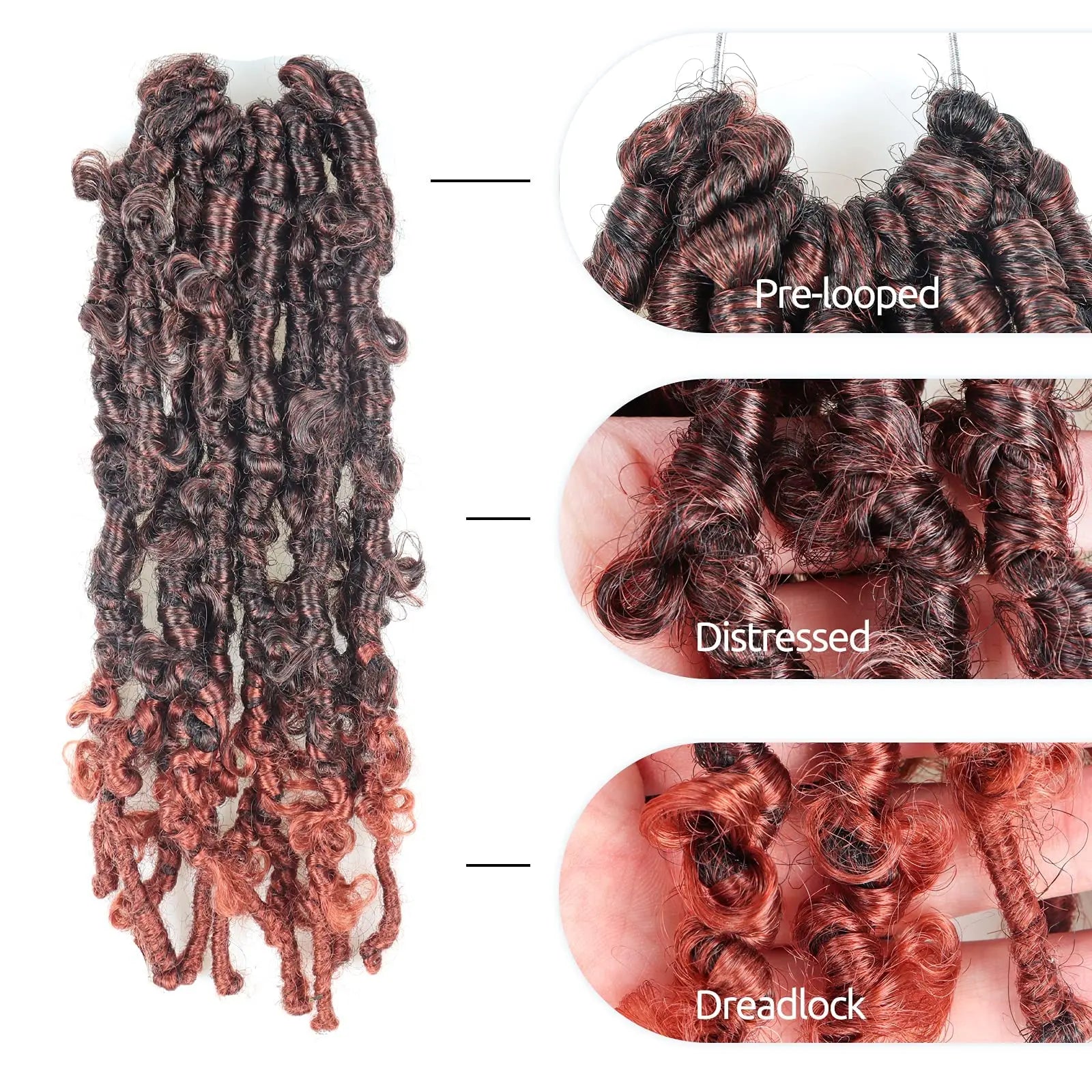 ( US ONLY) FAST SHIPPING DBL | Toyotress® Butterfly Locs Pre-Looped Distressed Locs Braiding Synthetic Crochet Hair Extensions Toyotress