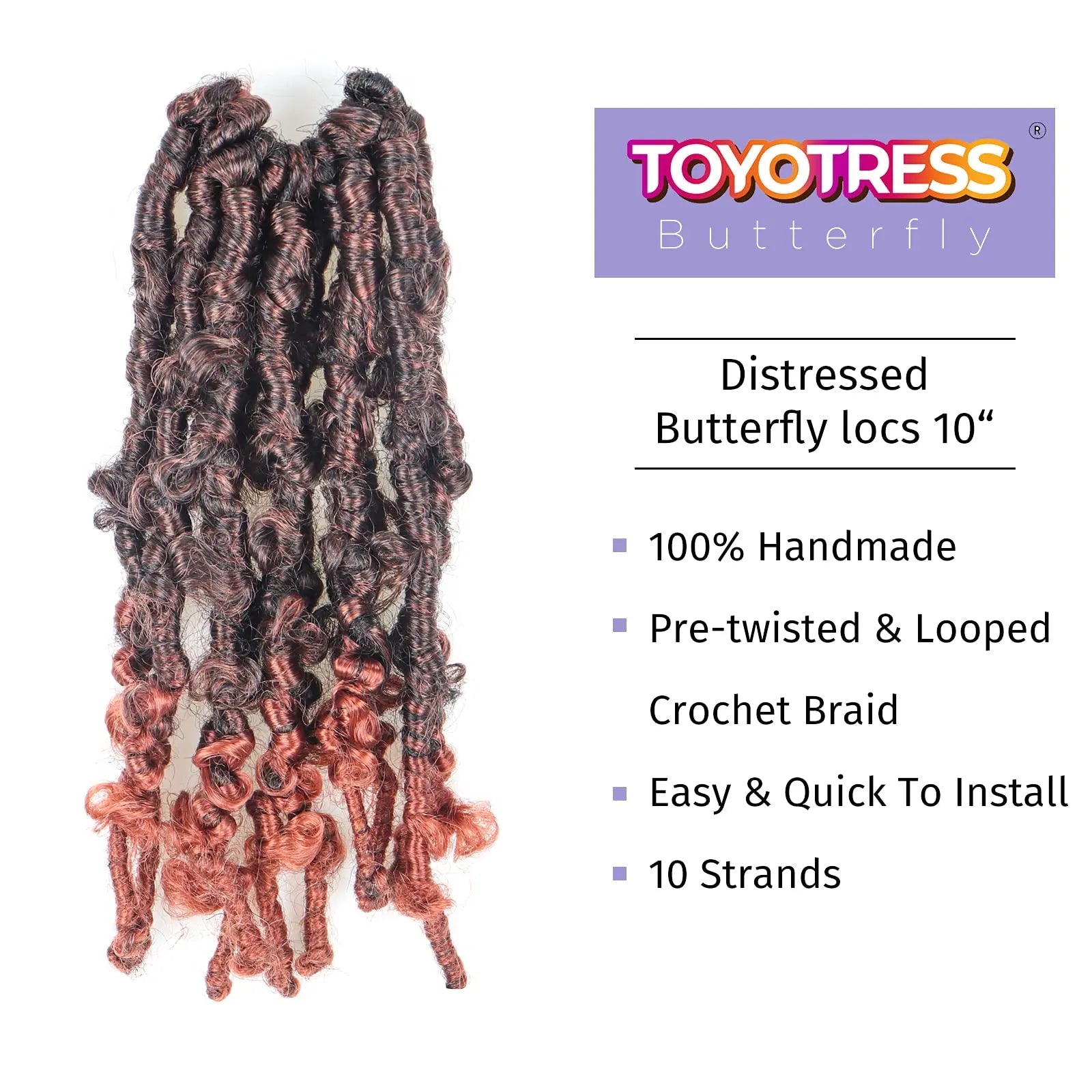( US ONLY) FAST SHIPPING DBL | Toyotress® Butterfly Locs Pre-Looped Distressed Locs Braiding Synthetic Crochet Hair Extensions Toyotress