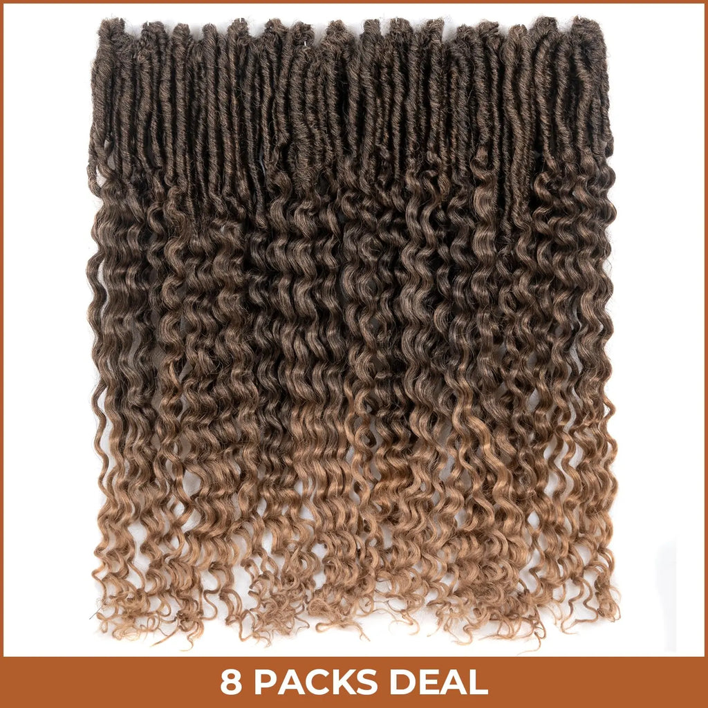 ( US ONLY) FAST SHIPPING DTL | Toyotress® Unique Deep Wave Locs Crochet French Locs With Long Curly Ends Crochet Hair Pre Looped Deep Wave Locs Braiding Hair For Women Toyotress