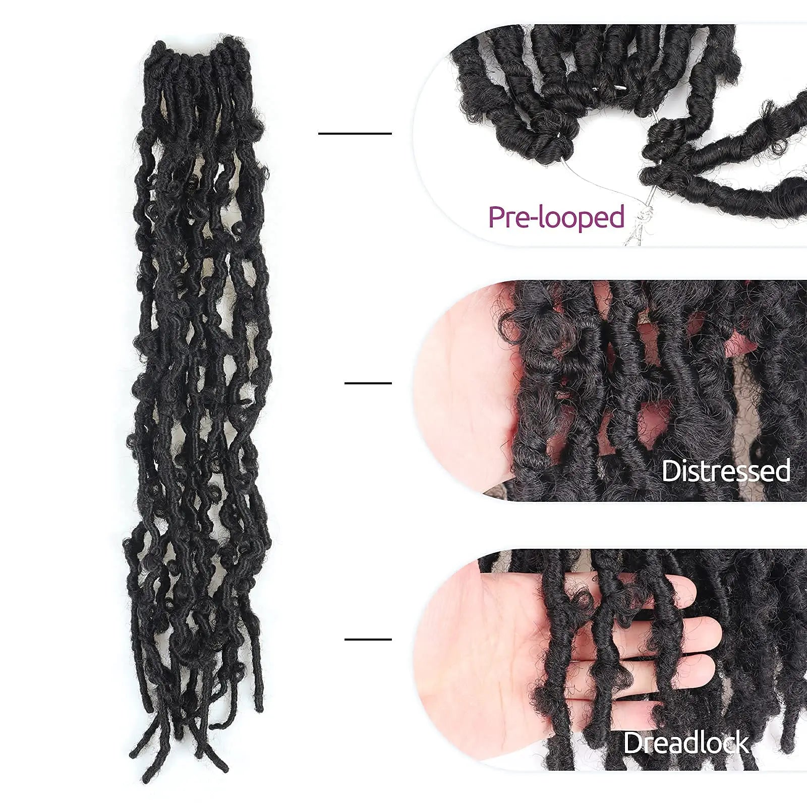 ( US ONLY) FAST SHIPPING DBL | Toyotress® Butterfly Locs Pre-Looped Distressed Locs Braiding Synthetic Crochet Hair Extensions Toyotress