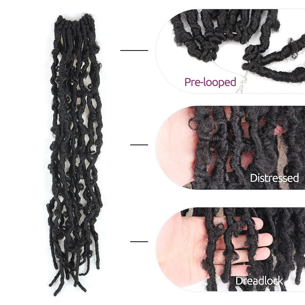 ( US ONLY) FAST SHIPPING DBL | Toyotress® Butterfly Locs Pre-Looped Distressed Locs Braiding Synthetic Crochet Hair Extensions Toyotress