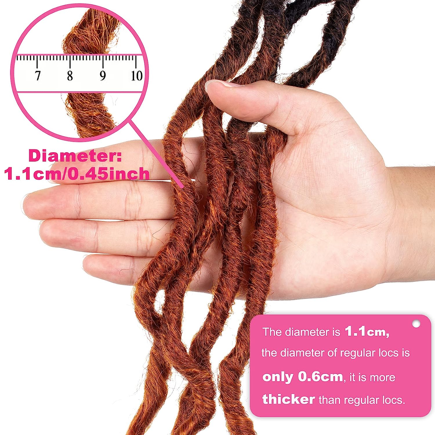 Wavy Locs Crochet Hair 16-24 Inch All Colors | Pre-Looped, Handmade Crochet Synthetic Braiding Hair