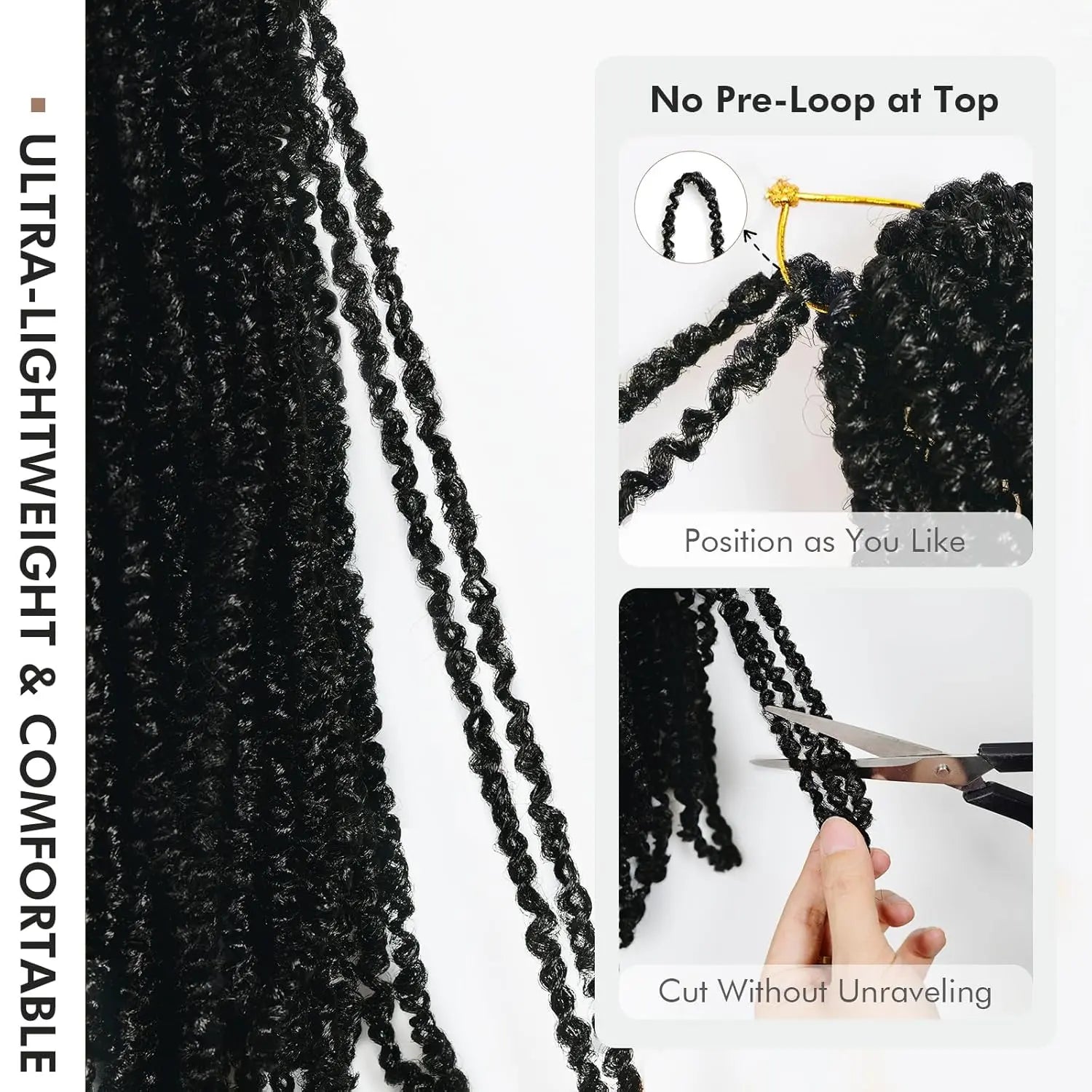 ( US ONLY) FAST SHIPPING丨ToyoTress® Micro Kinky Twist Crochet Hair - 8 Packs (240 Strands) Natural Black Mini Spring Passion Twist Crochet Braids Synthetic Braiding Hair Extensions Toyotress