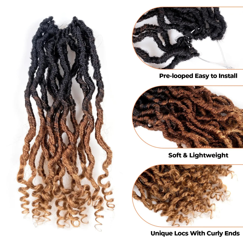 ( US ONLY) FAST SHIPPING PL | Toyotress® Passion Faux Locs Crochet Hair Pre-Looped Curly Faux Locs Hair Extensions Toyotress