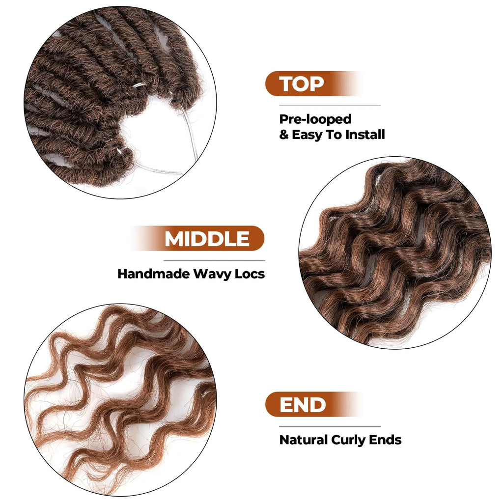 ( US ONLY) FAST SHIPPING DTL | Toyotress® Unique Deep Wave Locs Crochet French Locs With Long Curly Ends Crochet Hair Pre Looped Deep Wave Locs Braiding Hair For Women Toyotress