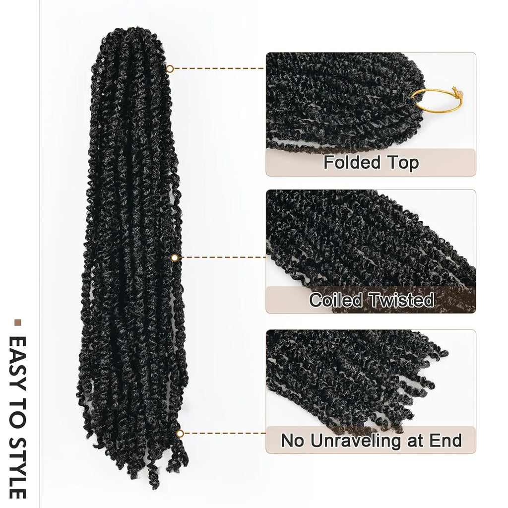 ( US ONLY) FAST SHIPPING丨ToyoTress® Micro Kinky Twist Crochet Hair - 8 Packs (240 Strands) Natural Black Mini Spring Passion Twist Crochet Braids Synthetic Braiding Hair Extensions Toyotress