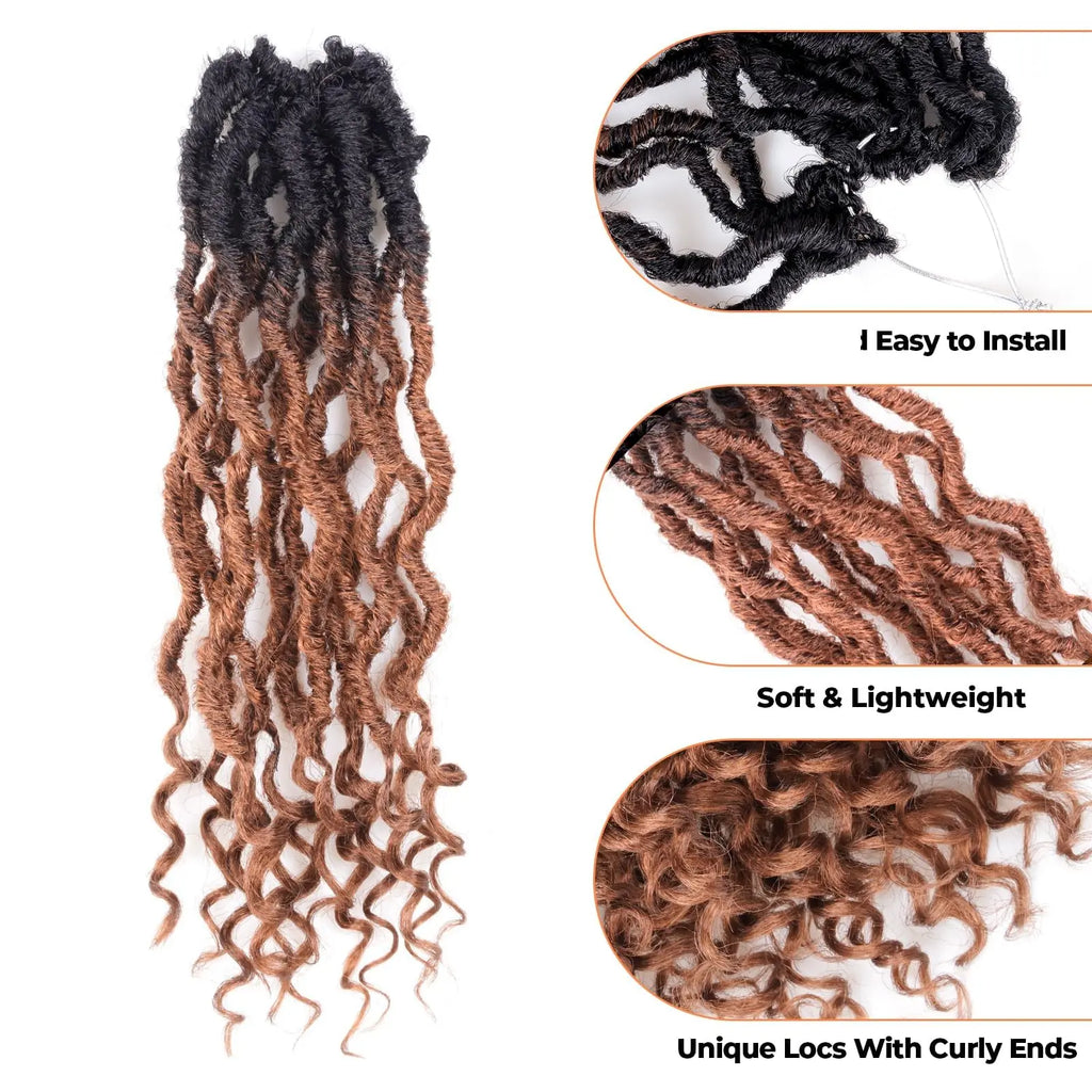 ( US ONLY) FAST SHIPPING PL | Toyotress® Passion Faux Locs Crochet Hair Pre-Looped Curly Faux Locs Hair Extensions Toyotress