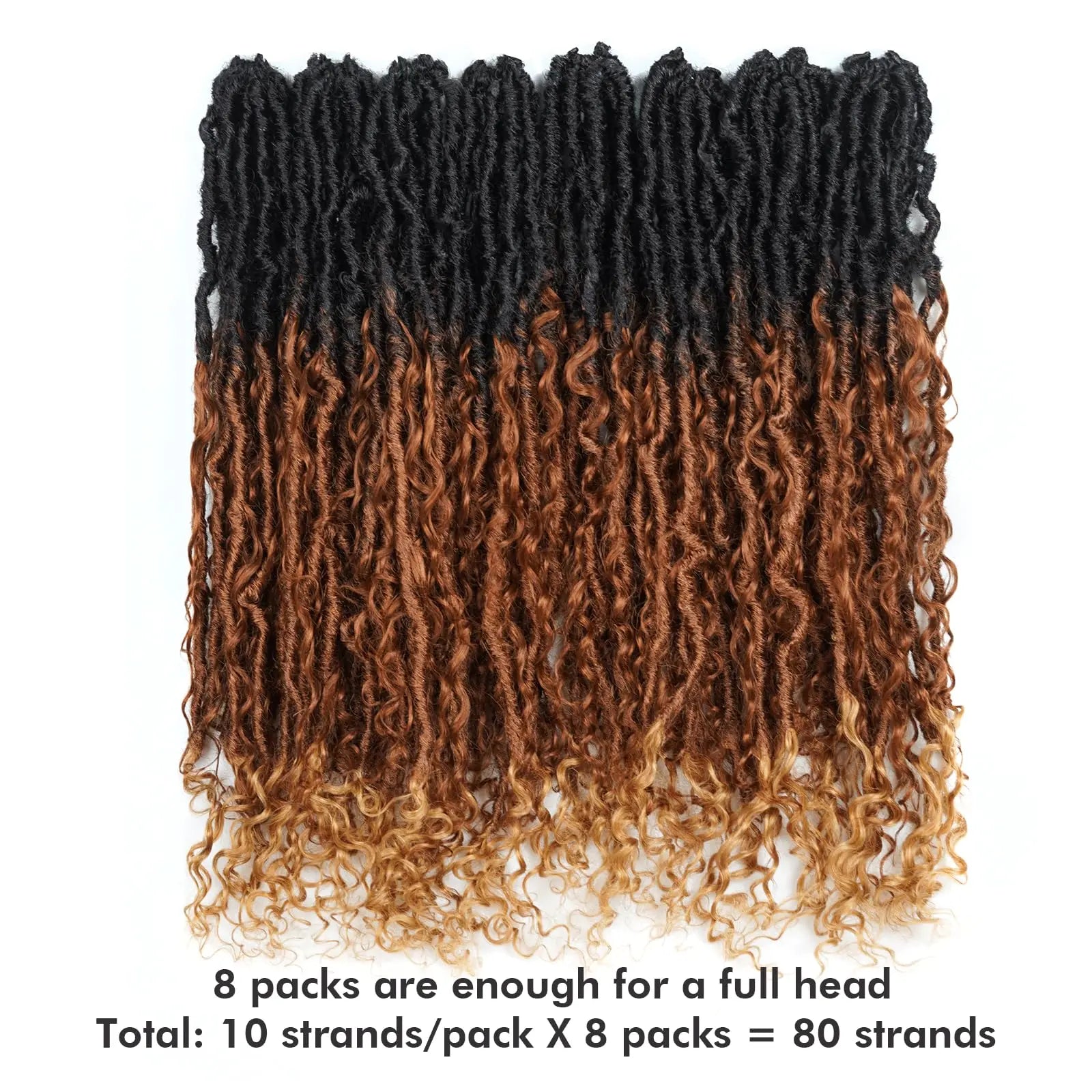( US ONLY) FAST SHIPPING Boho Human Hair Locs | Toyotress® Boho Human Hair Locs - 8 Packs Pre-Looped Crochet Locs With Human Hair Curls, Ombre Brown Human Hair Locs With Curly Ends Braiding Hair Extensions Toyotress