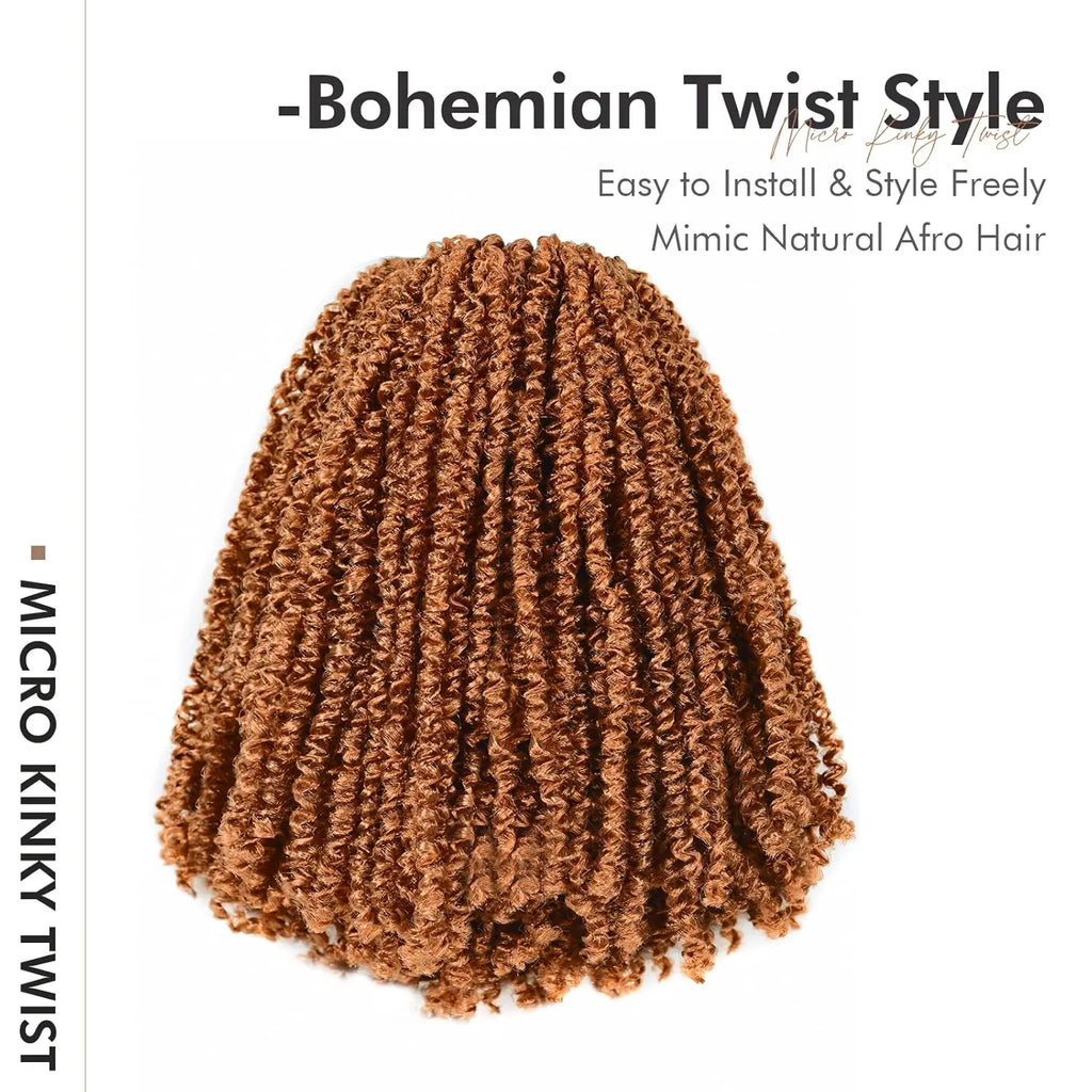 ( US ONLY) FAST SHIPPING丨ToyoTress® Micro Kinky Twist Crochet Hair - 8 Packs (240 Strands) Natural Black Mini Spring Passion Twist Crochet Braids Synthetic Braiding Hair Extensions Toyotress