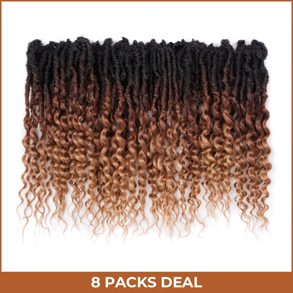 ( US ONLY) FAST SHIPPING DTL | Toyotress® Unique Deep Wave Locs Crochet French Locs With Long Curly Ends Crochet Hair Pre Looped Deep Wave Locs Braiding Hair For Women Toyotress