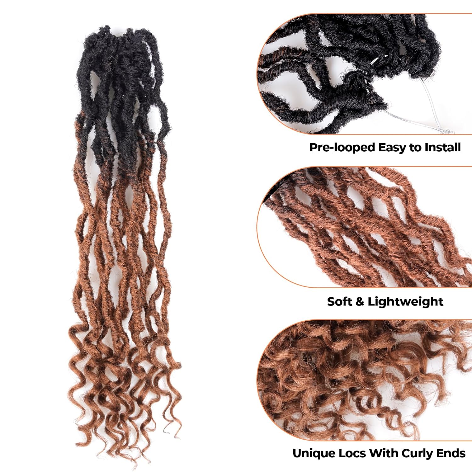 Toyotress Passion Locs Crochet Hair 10-18 Inch| Pre-Looped Handmade Curly Hair Crochet Synthetic Braiding Hair